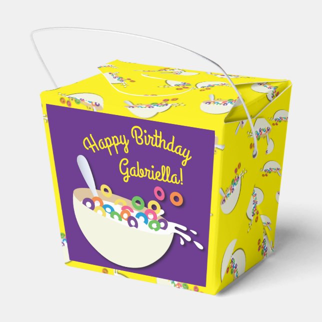 Cereal Bowl Kids Sleepover Birthday Party Cute Favour Box (Back Side)