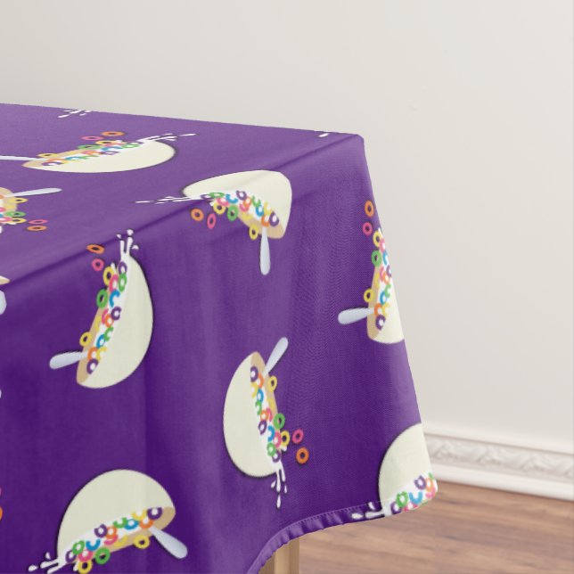 Cereal Bowl Kids Sleepover Birthday Party Cute Tablecloth (In Situ)