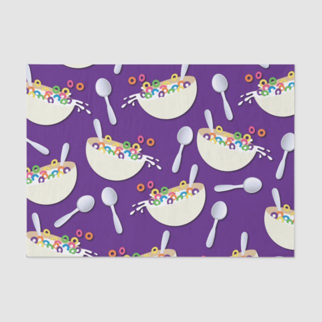 Cereal Bowl Kids Sleepover Birthday Party Cute Tissue Paper (Front)
