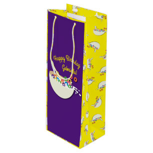 Cereal Bowl Kids Sleepover Birthday Party Cute Wine Gift Bag