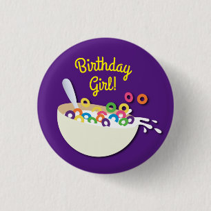 Cereal Bowl Sleepover Birthday Party 3 Cm Round Badge