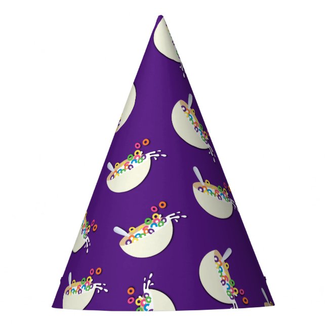 Cereal Bowl Sleepover Birthday Party Hat (Front)