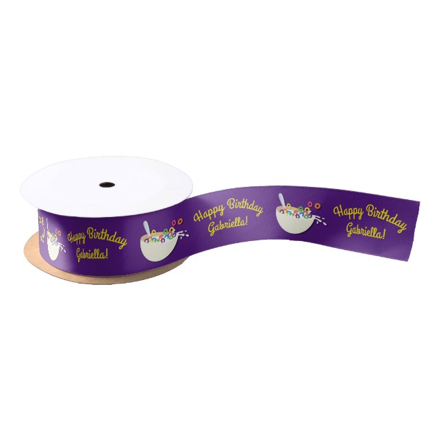 Cereal Bowl Sleepover Birthday Party Satin Ribbon (Spool)