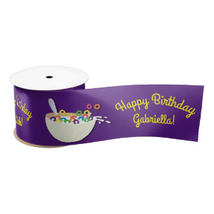 Cereal Bowl Sleepover Birthday Party Satin Ribbon