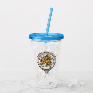 Cereal cartoon illustration acrylic tumbler