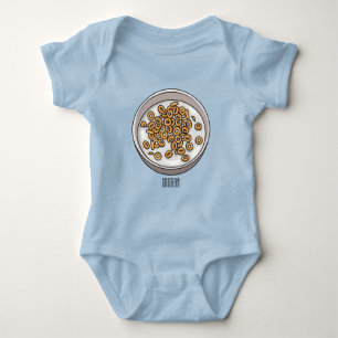 Cereal cartoon illustration baby bodysuit