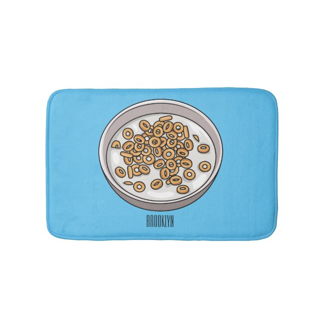Cereal cartoon illustration  bath mat (Front)