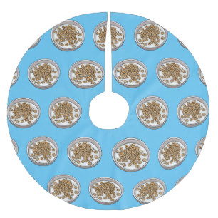 Cereal cartoon illustration  brushed polyester tree skirt