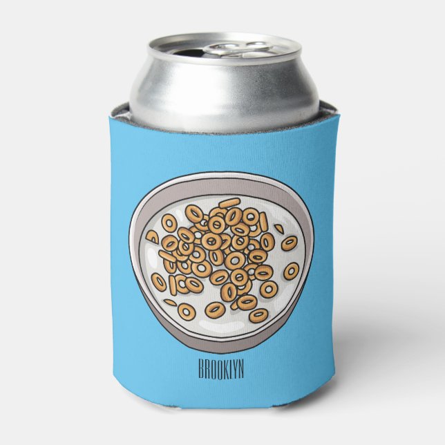Cereal cartoon illustration  can cooler (Can Front)