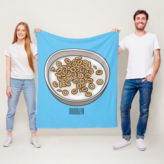 Cereal cartoon illustration  fleece blanket (In Situ)