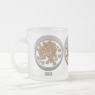 Cereal cartoon illustration frosted glass coffee mug