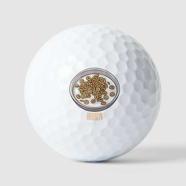 Cereal cartoon illustration  golf balls (Front)