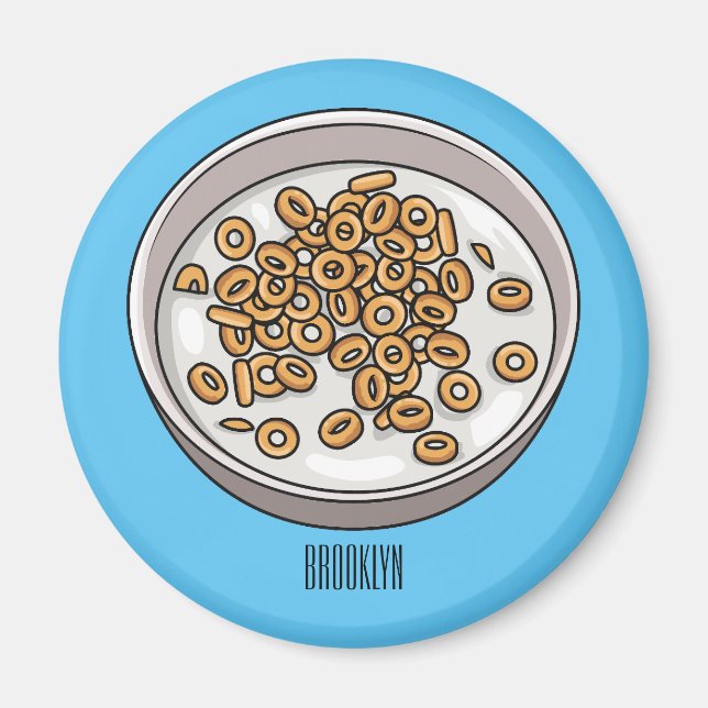 Cereal cartoon illustration  magnet (Front)