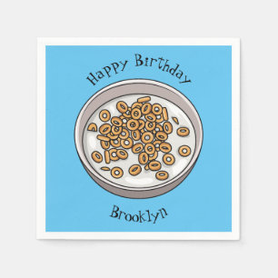 Cereal cartoon illustration  napkin