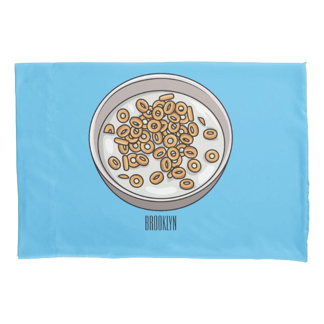 Cereal cartoon illustration pillowcase (Front)