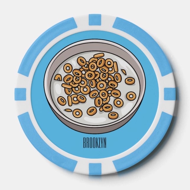 Cereal cartoon illustration  poker chips (Front)