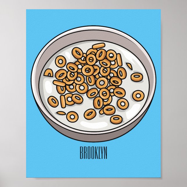 Cereal cartoon illustration  poster (Front)