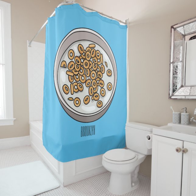 Cereal cartoon illustration  shower curtain (In Situ)