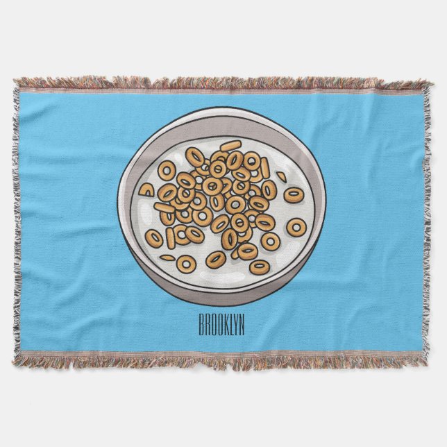 Cereal cartoon illustration  throw blanket (Front)