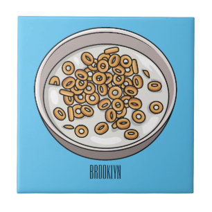Cereal cartoon illustration tile