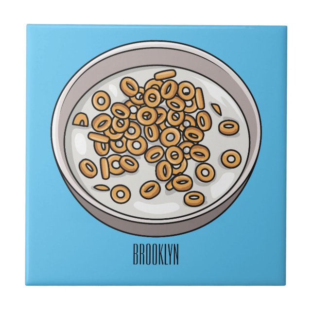 Cereal cartoon illustration tile (Front)