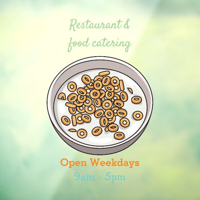 Cereal cartoon illustration window cling (Sheet 3)