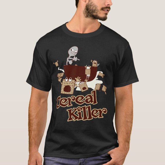Cereal Killer $26.95 (more colours) Adult Dark Tee (Front)