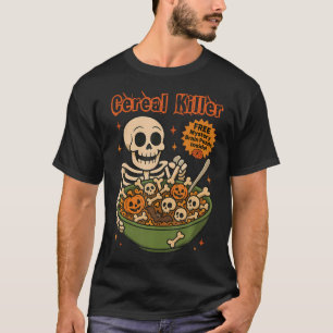 Cereal Killer Breakfast Cereal-Bowl Cereals Skull T-Shirt