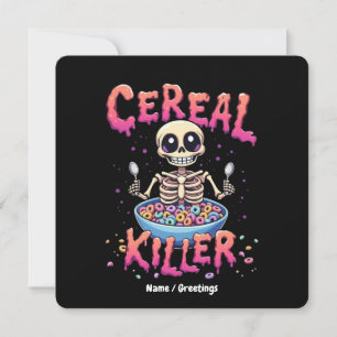 Cereal Killer Breakfast Funny Cereal Bowl Skeleton Invitation