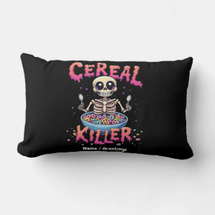 Cereal Killer Breakfast Funny Cereal Bowl Skeleton Lumbar Cushion