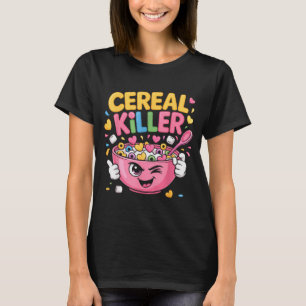Cereal Killer Cartoon Bowl Funny Breakfast T-Shirt