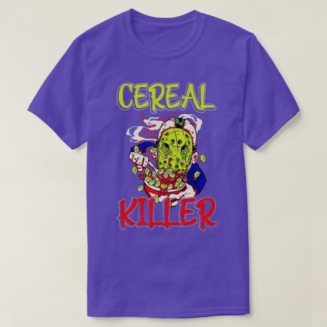 Cereal Killer Food Pun Humor Costume Funny Hallowe T-Shirt (Design Front)