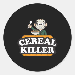 Cereal Killer Food Pun Humour Costume Fun Hallowee Classic Round Sticker