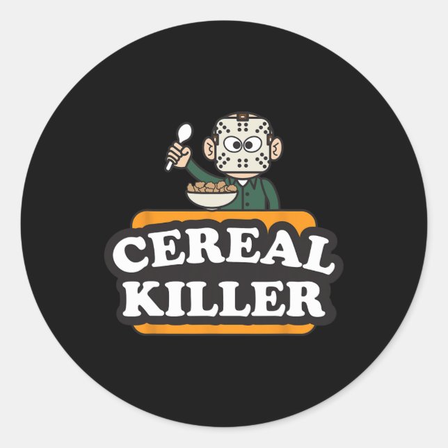 Cereal Killer Food Pun Humour Costume Fun Hallowee Classic Round Sticker (Front)