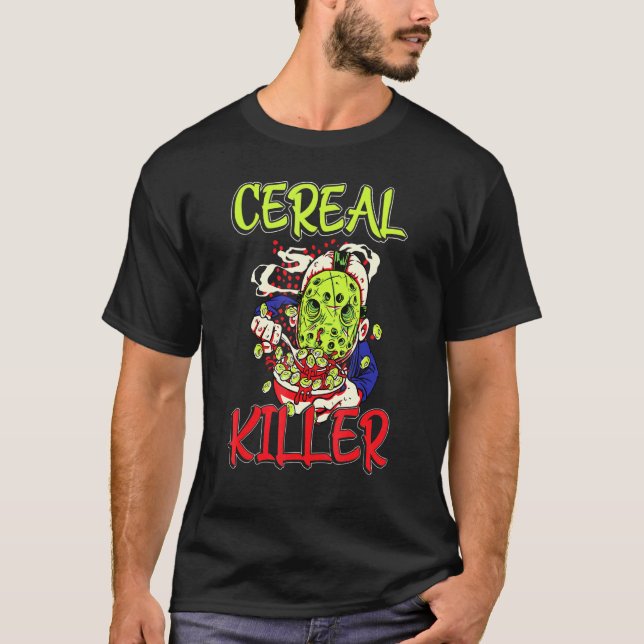 Cereal Killer Food Pun Humour Costume Halloween T-Shirt (Front)