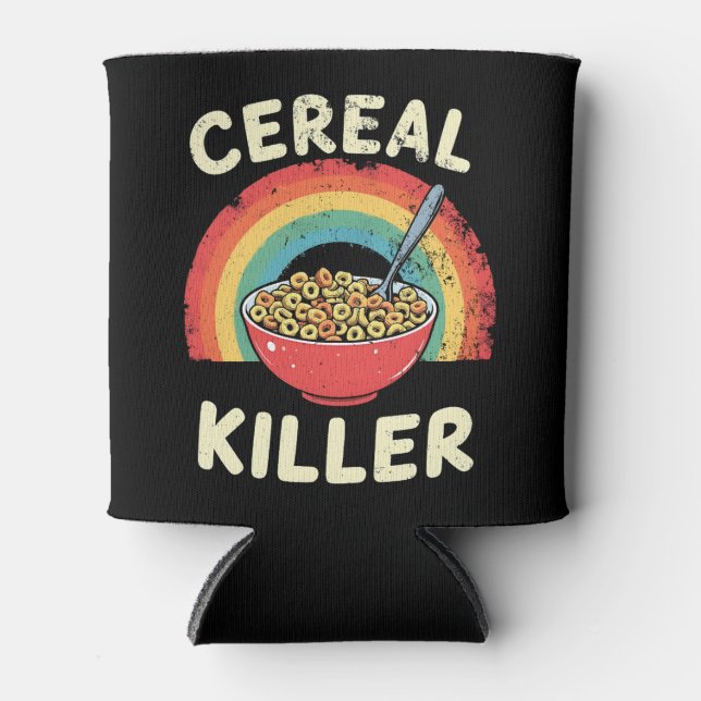 Cereal Killer Mens Food Pun True Crime Can Cooler (Front)