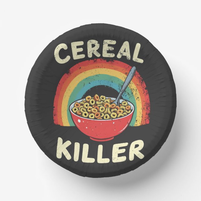 Cereal Killer Mens Food Pun True Crime Paper Plate (Front)