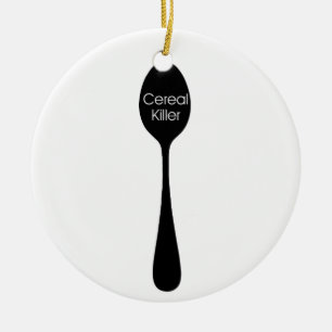 Cereal Killer Spoon Ceramic Tree Decoration