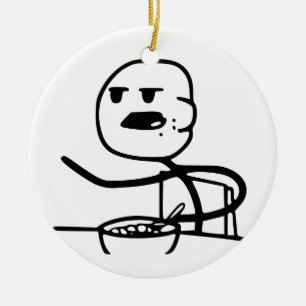 Cereal Meme Guy Ceramic Tree Decoration