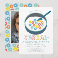 Cereal-sly Awesome Blue Cereal Boy Photo Birthday