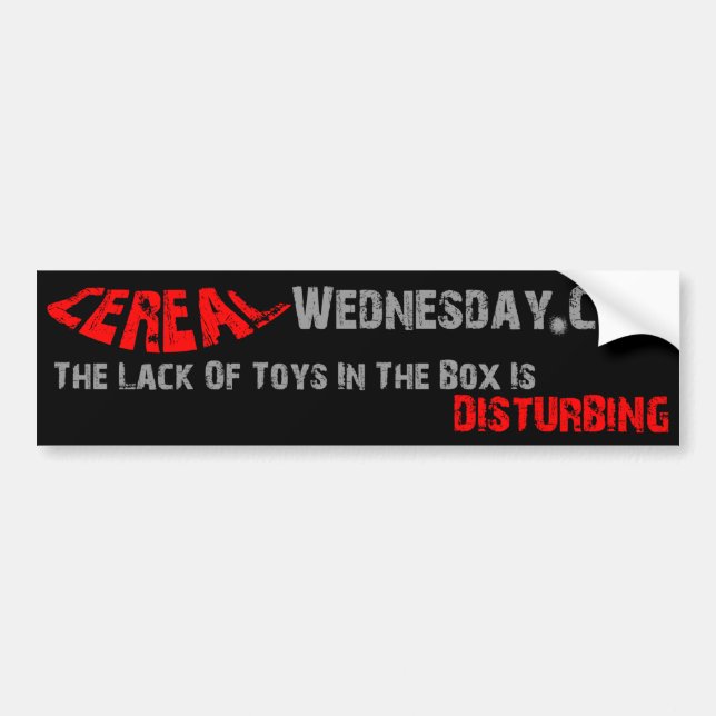 Cereal Wednesday Bumper Sticker (Front)
