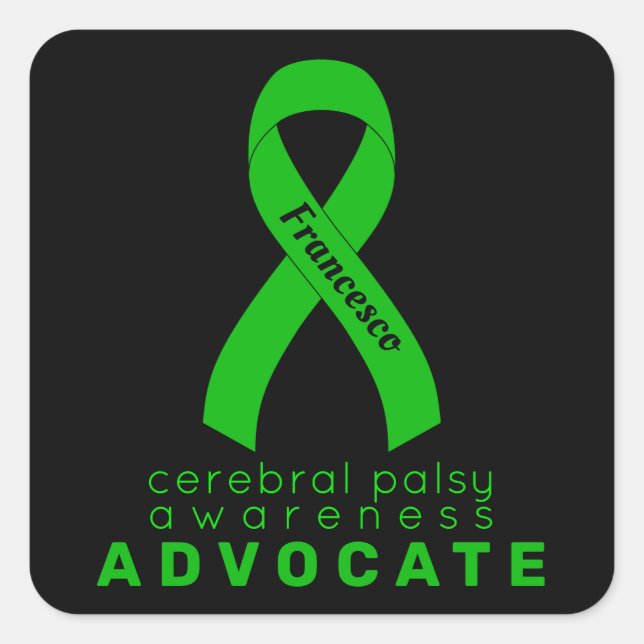 Cerebral Palsy Advocate Black Square Sticker (Front)