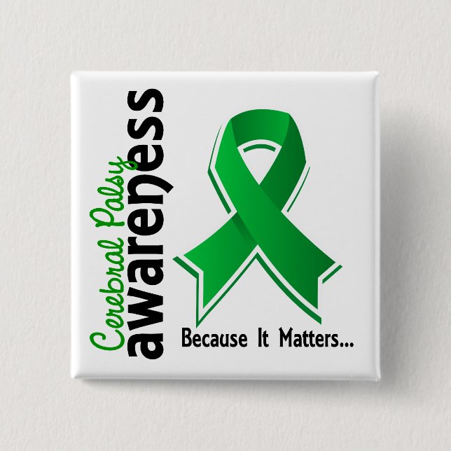 Cerebral Palsy Awareness 5 15 Cm Square Badge (Front)