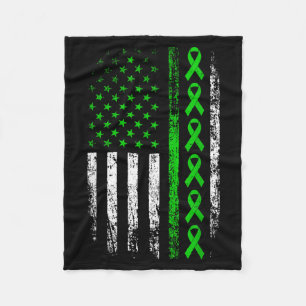 Cerebral palsy awareness american flag for women fleece blanket