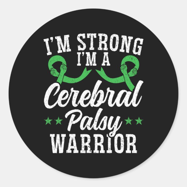 Cerebral Palsy Awareness Brain  Classic Round Sticker (Front)