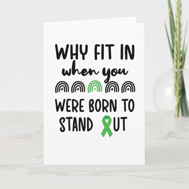 Cerebral Palsy Awareness CP Warrior Green Ribbon Card (Front)