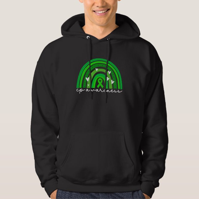 Cerebral Palsy Awareness For Women Green Ribbon Cp Hoodie (Front)