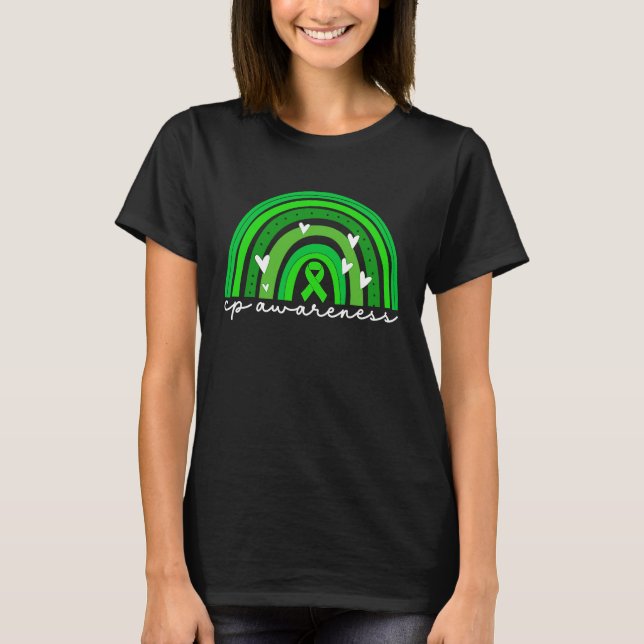 Cerebral Palsy Awareness For Women Green Ribbon Cp T-Shirt (Front)