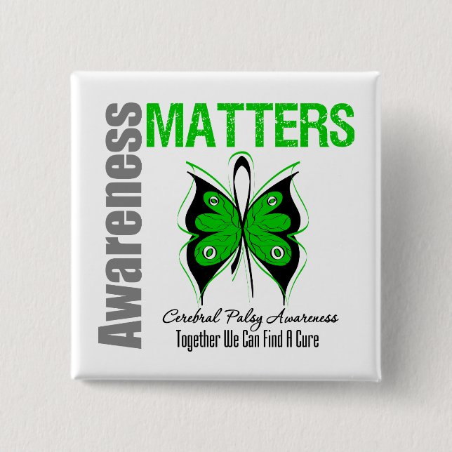 Cerebral Palsy Awareness Matters 15 Cm Square Badge (Front)