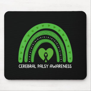 Cerebral Palsy Awareness Month Retro Rainbow Brain Mouse Mat